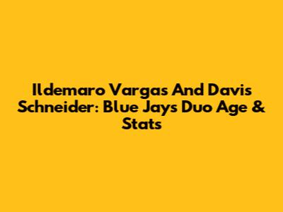 Ildemaro Vargas And Davis Schneider: Blue Jays Duo Age & Stats