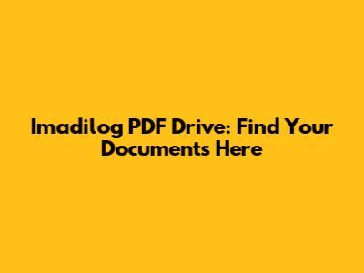 Imadilog PDF Drive: Find Your Documents Here