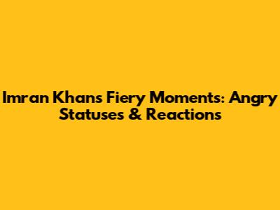 Imran Khan's Fiery Moments: Angry Statuses & Reactions
