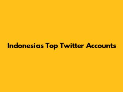 Indonesia's Top Twitter Accounts