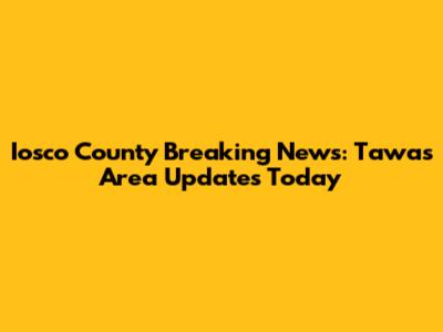 Iosco County Breaking News: Tawas Area Updates Today