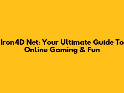 Iron4D Net: Your Ultimate Guide To Online Gaming & Fun