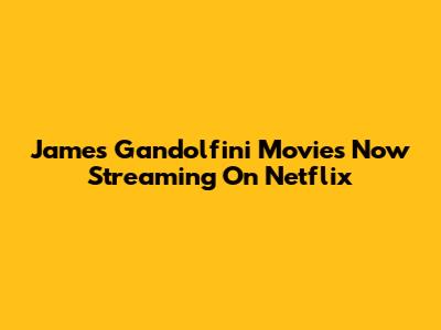 James Gandolfini Movies Now Streaming On Netflix