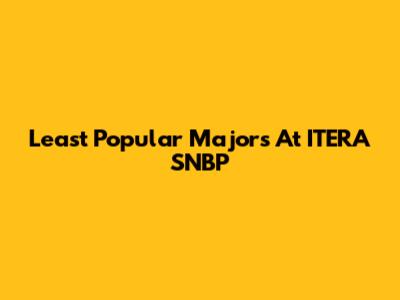 Least Popular Majors At ITERA SNBP