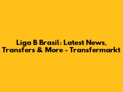 Liga B Brasil: Latest News, Transfers & More - Transfermarkt