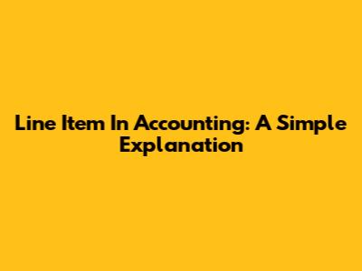 Line Item In Accounting: A Simple Explanation