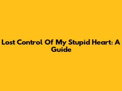 Lost Control Of My Stupid Heart: A Guide