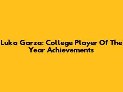 Luka Garza: College Player Of The Year Achievements