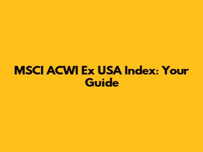 MSCI ACWI Ex USA Index: Your Guide