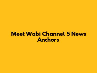 Meet Wabi Channel 5 News Anchors