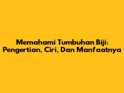 Memahami Tumbuhan Biji: Pengertian, Ciri, Dan Manfaatnya