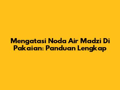 Mengatasi Noda Air Madzi Di Pakaian: Panduan Lengkap