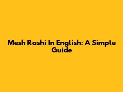 Mesh Rashi In English: A Simple Guide