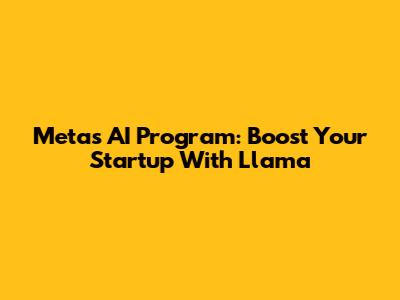 Meta's AI Program: Boost Your Startup With Llama