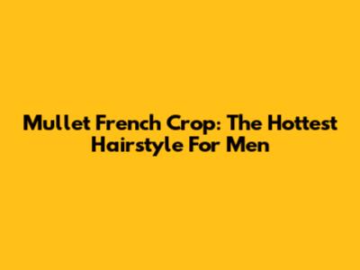 Mullet French Crop: The Hottest Hairstyle For Men
