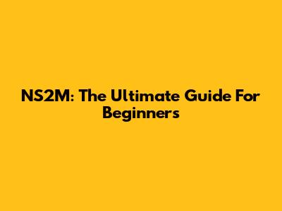 NS2M: The Ultimate Guide For Beginners