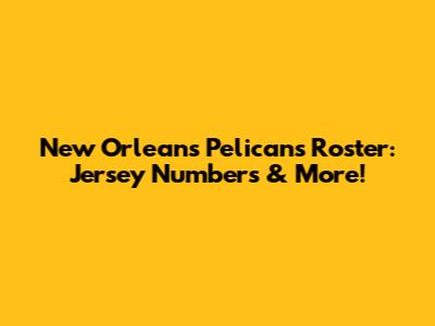 New Orleans Pelicans Roster: Jersey Numbers & More!