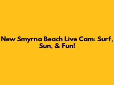 New Smyrna Beach Live Cam: Surf, Sun, & Fun!