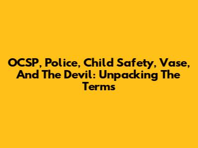 OCSP, Police, Child Safety, Vase, And The Devil: Unpacking The Terms