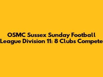 OSMC Sussex Sunday Football League Division 11: 8 Clubs Compete