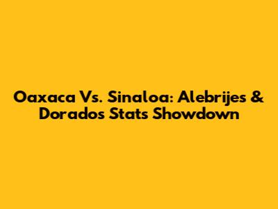 Oaxaca Vs. Sinaloa: Alebrijes & Dorados Stats Showdown