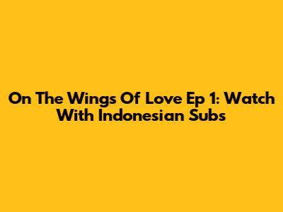 On The Wings Of Love Ep 1: Watch With Indonesian Subs