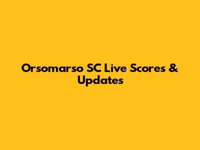 Orsomarso SC Live Scores & Updates