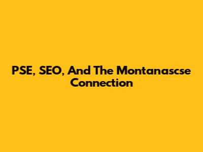 PSE, SEO, And The Montanascse Connection