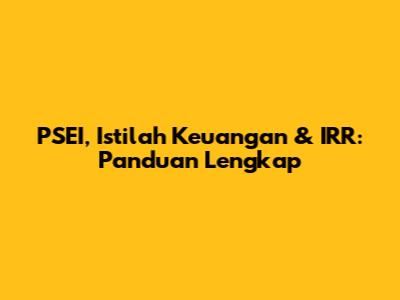 PSEI, Istilah Keuangan & IRR: Panduan Lengkap