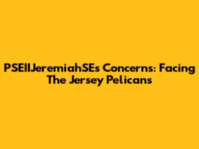 PSEIIJeremiahSE's Concerns: Facing The Jersey Pelicans