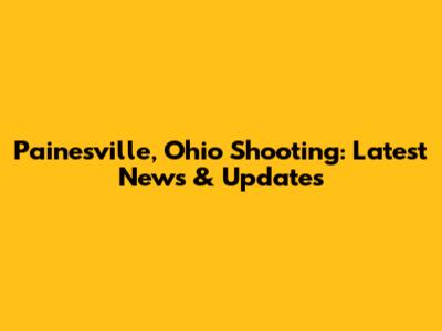 Painesville, Ohio Shooting: Latest News & Updates