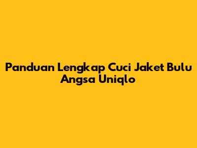 Panduan Lengkap Cuci Jaket Bulu Angsa Uniqlo
