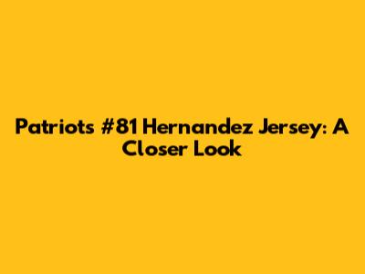 Patriots #81 Hernandez Jersey: A Closer Look