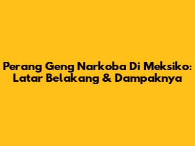 Perang Geng Narkoba Di Meksiko: Latar Belakang & Dampaknya