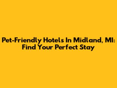 Pet-Friendly Hotels In Midland, MI: Find Your Perfect Stay