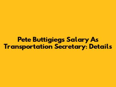 Pete Buttigieg's Salary As Transportation Secretary: Details