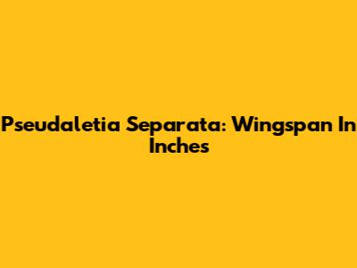 Pseudaletia Separata: Wingspan In Inches