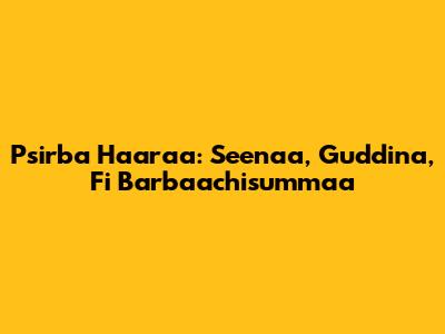 Psirba Haaraa: Seenaa, Guddina, Fi Barbaachisummaa