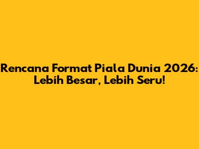 Rencana Format Piala Dunia 2026: Lebih Besar, Lebih Seru!