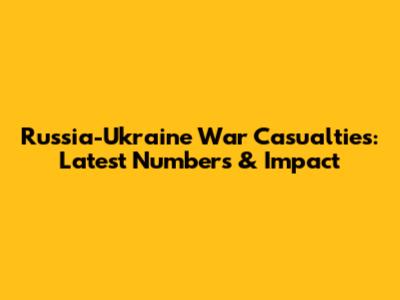 Russia-Ukraine War Casualties: Latest Numbers & Impact