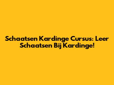 Schaatsen Kardinge Cursus: Leer Schaatsen Bij Kardinge!