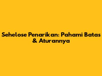 Sehelose Penarikan: Pahami Batas & Aturannya