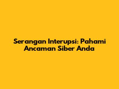 Serangan Interupsi: Pahami Ancaman Siber Anda