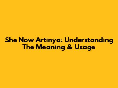 She Now Artinya: Understanding The Meaning & Usage