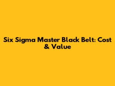 Six Sigma Master Black Belt: Cost & Value