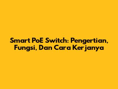 Smart PoE Switch: Pengertian, Fungsi, Dan Cara Kerjanya