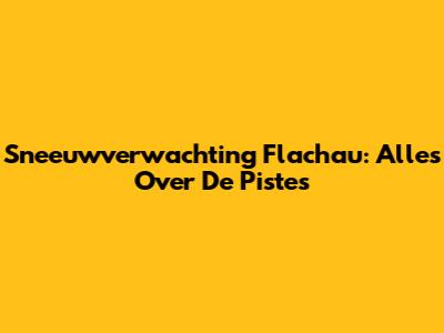 Sneeuwverwachting Flachau: Alles Over De Pistes