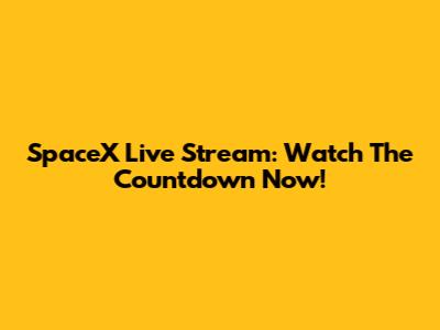 SpaceX Live Stream: Watch The Countdown Now!