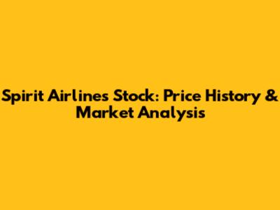 Spirit Airlines Stock: Price History & Market Analysis