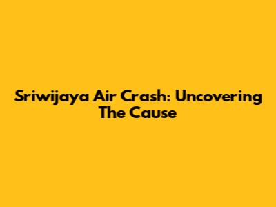Sriwijaya Air Crash: Uncovering The Cause